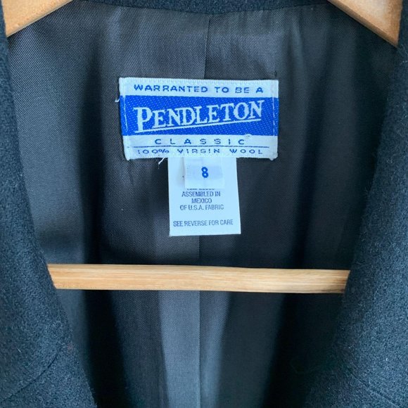 Pendleton 100%Wool Black Single Button Blazer Sz 8 - Picture 4 of 9